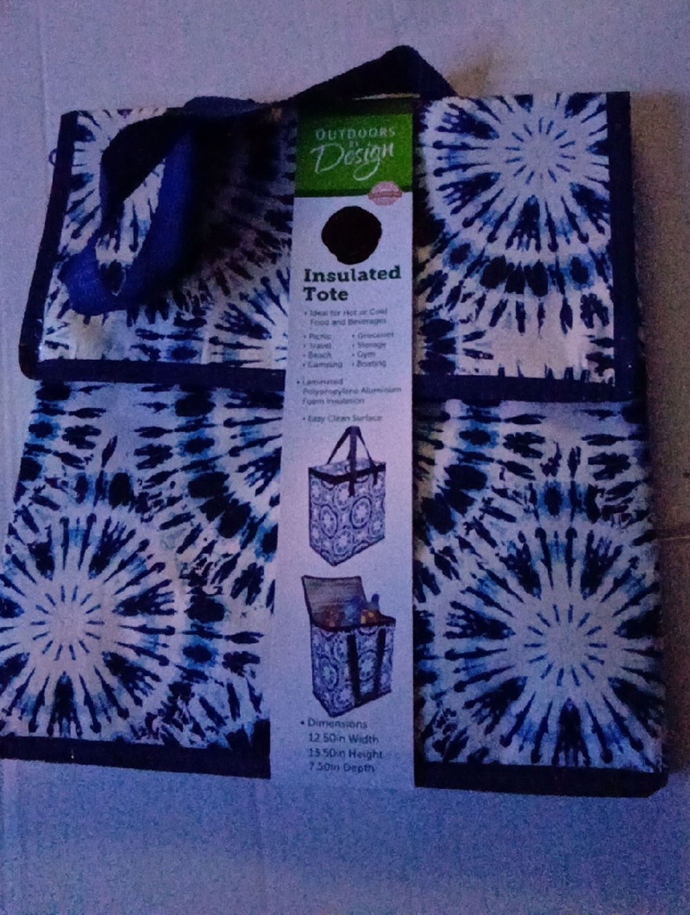 Insulated Tote Bag - Blue Tie-Dye